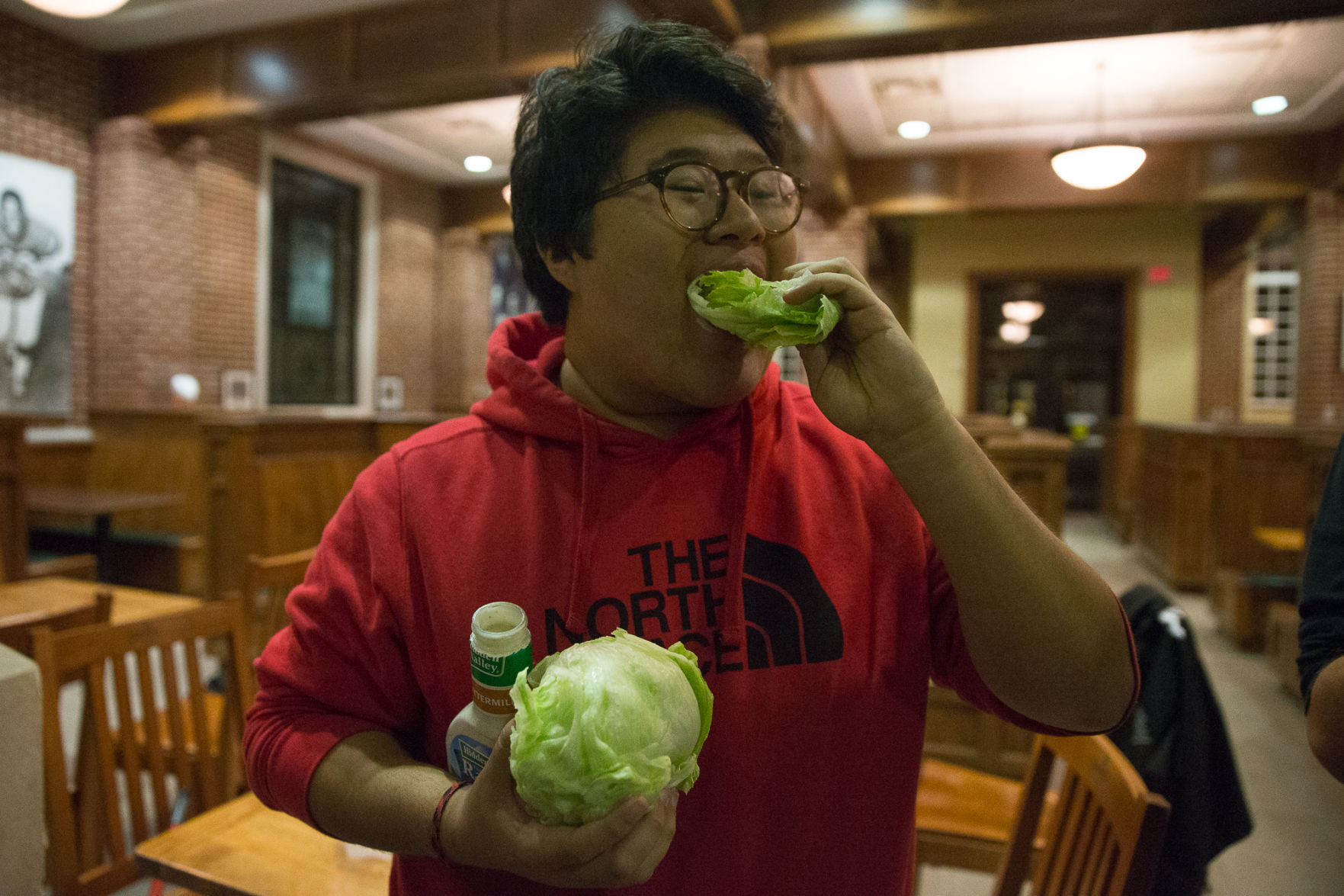 Eating lettuce